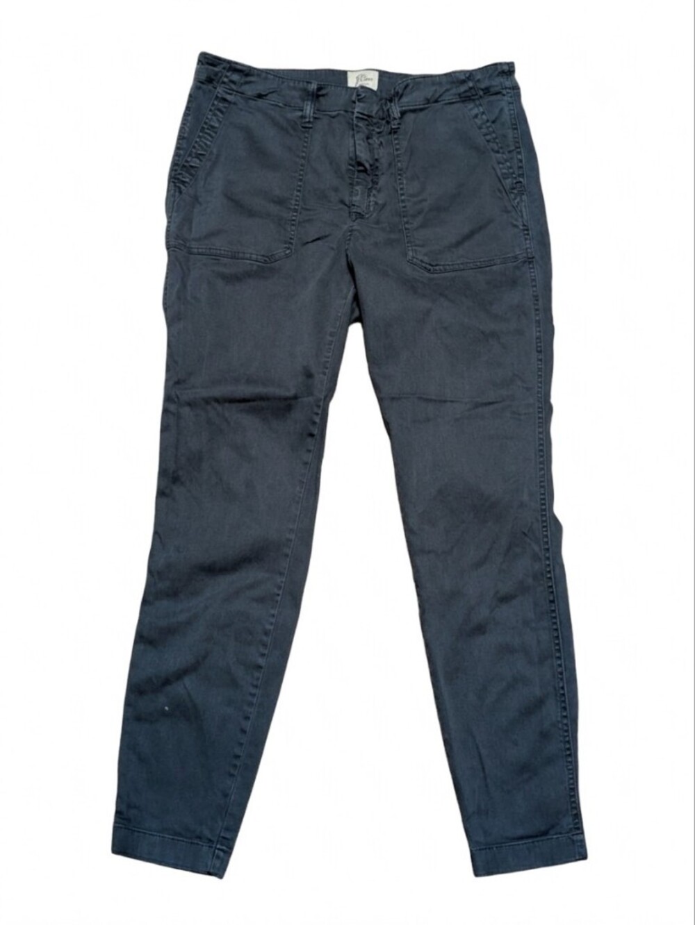 J.Crew Women's Patch Pocket Chino Pants Size 31 Gray Lyocell Stretch Straight